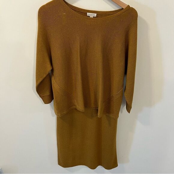 Garnet Hill Two-Piece Sweater Set in Mustard Yellow | Size S - Picture 2 of 16